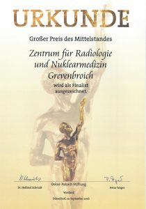 Urkunde Großer Preis des Mittelstandes