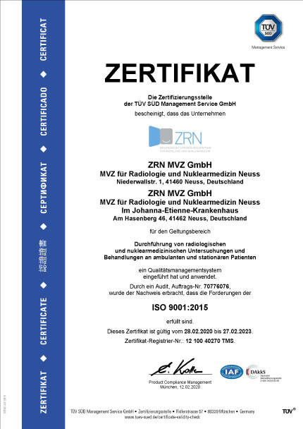Zertifikat ZRN MVZ